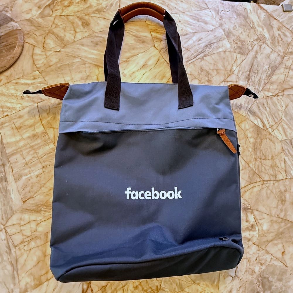 Facebook  Exclusive Canvas Tote Bag Blue Two-Tone Corporate Tech Swag